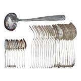 Silver metal cutlery set 37 pieces