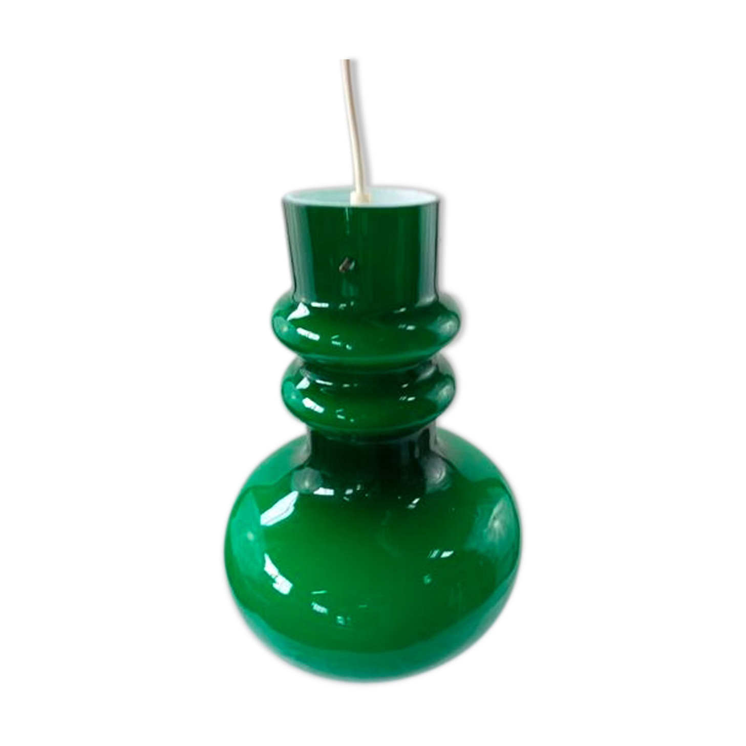 Vintage green opaline suspension