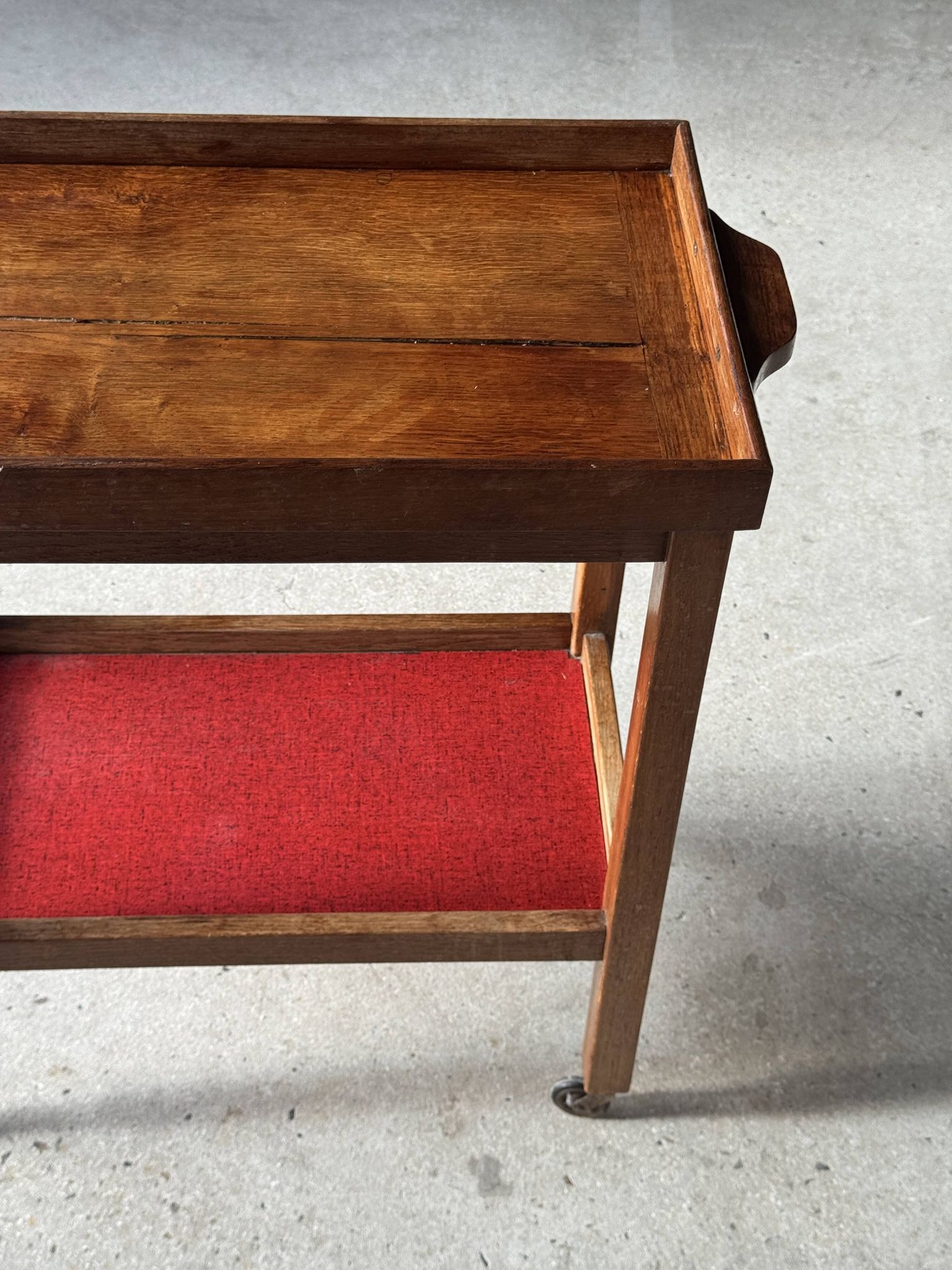 Wooden rolling trolley with removable top H66 75x35