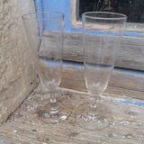 Set of 2 crystal flutes engraved monogram