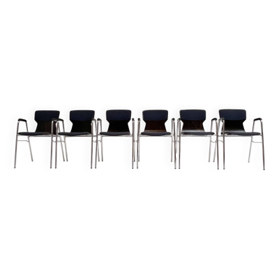 Ensemble de 6 chaises Eromes Pagholz, années 1960