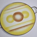 Vintage pie dish in circled earthenware, Steingutfabrik Grünstadt, 1930