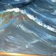 Large Marine Painting 3-Mast Sailing Ship - Sunset Sky