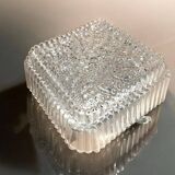 Square glass flush mount lamp for low ceilings