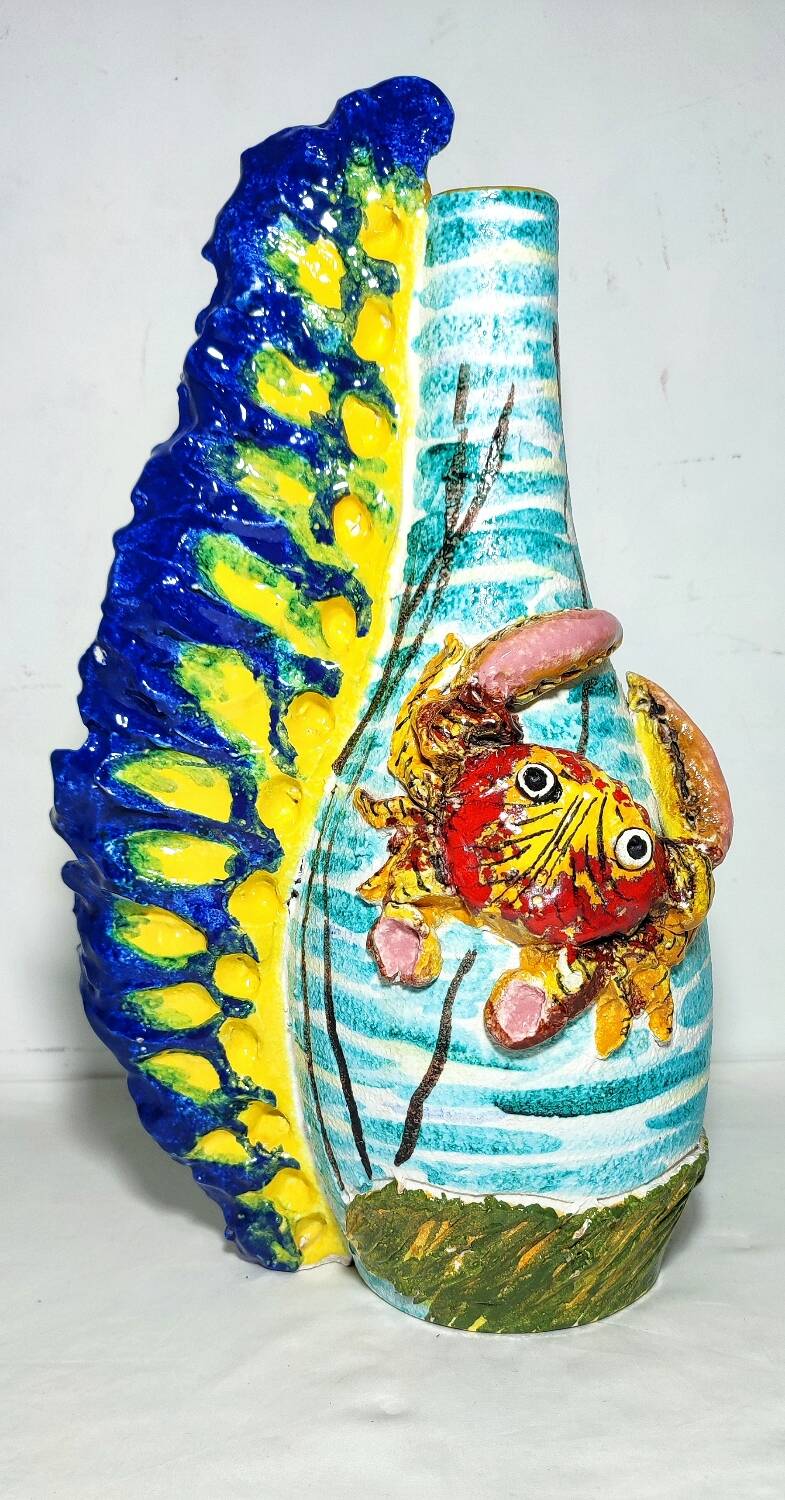 Jarrón de cerámica "IAMA Albisola". Italia, 1970s.