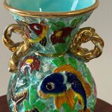 Cerdazur Monaco vase in ceramic with fish decoration