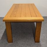Maison Regain extendable table in solid elm, 1970s-1980s
