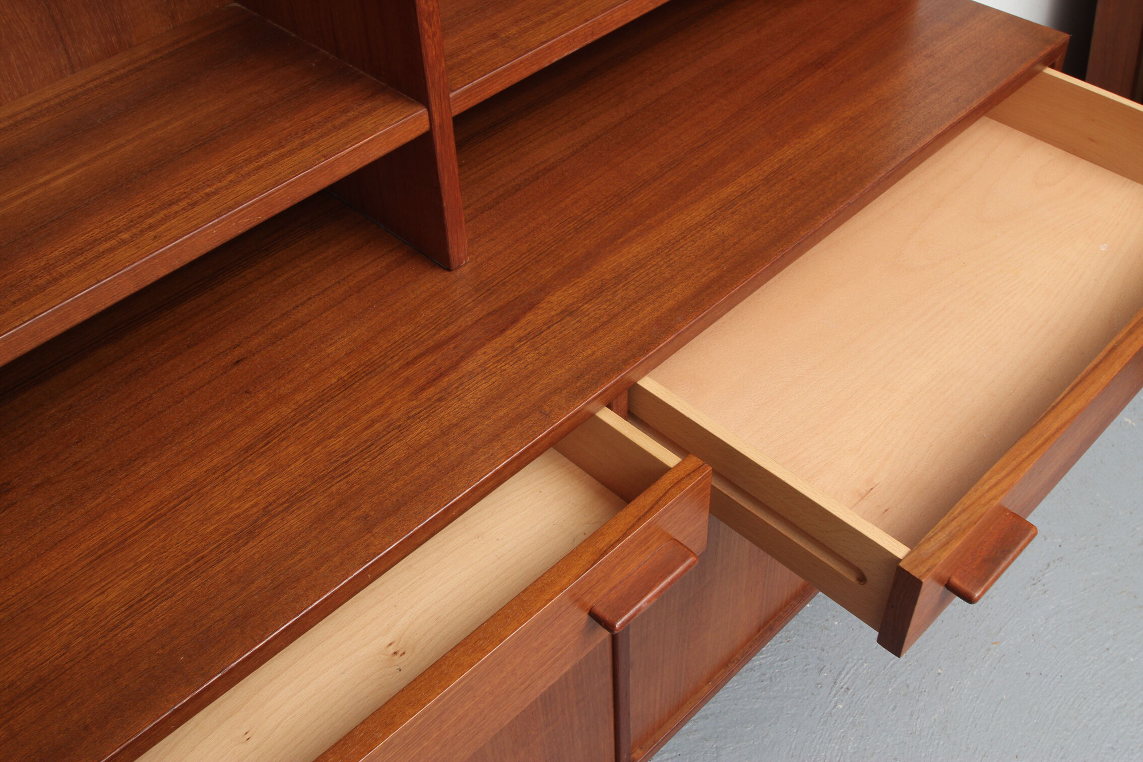Model 3, 1960s sideboard in teak with rack, Interier Praha