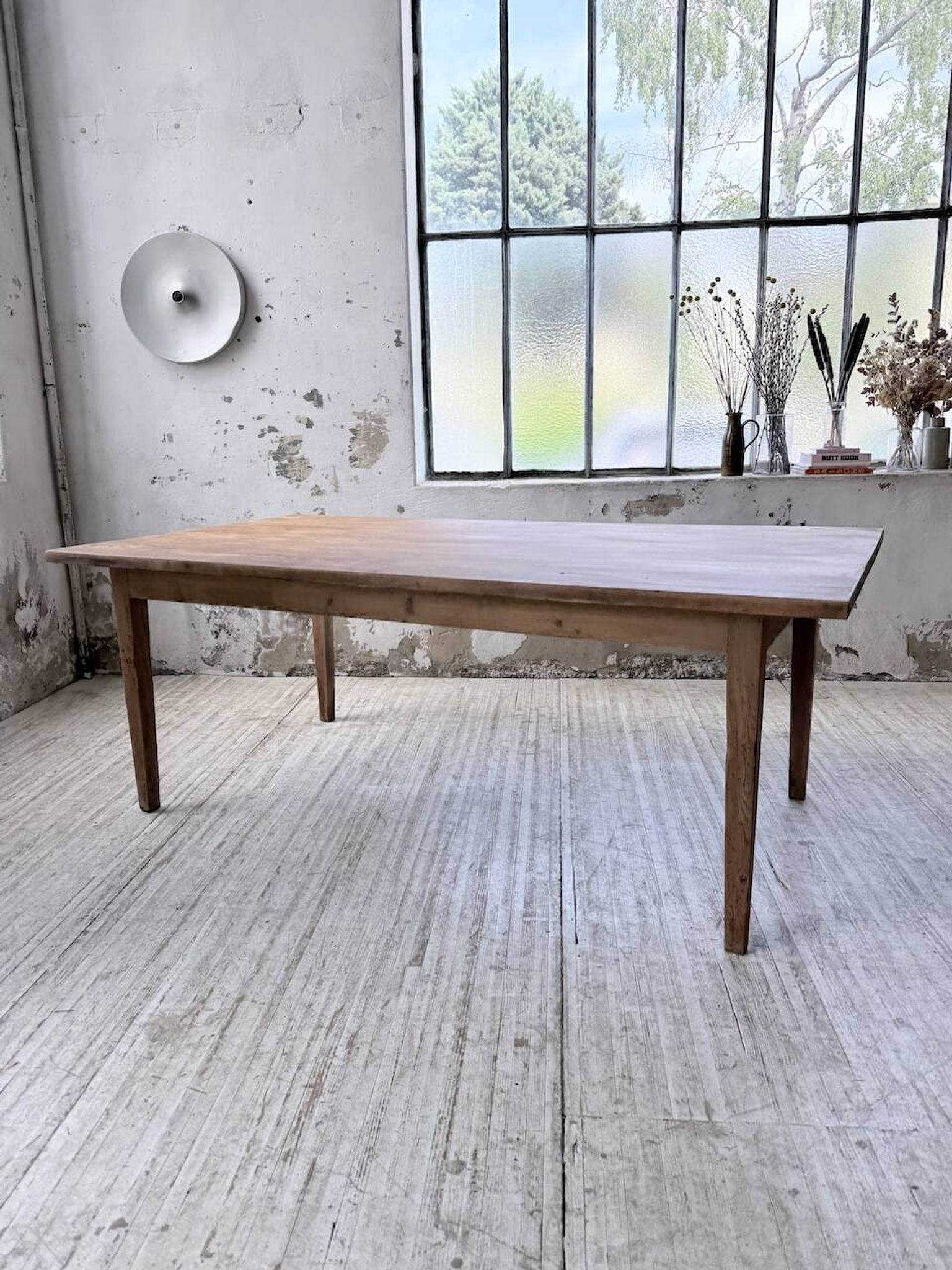 Farm table pitch pine 2 x 1 m from the 1950s