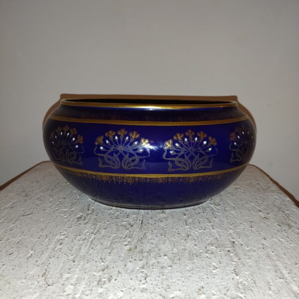 Jardinière vase ou cache pot faïence émaux art-nouveau 1900