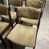 6 wooden chairs 1960 1970 vintage Scandinavian style