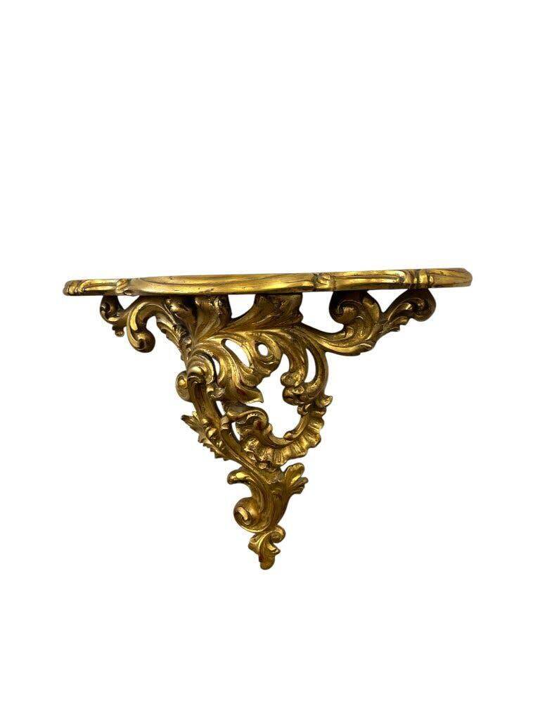 Baroque vintage gold wall-mounted console/table.