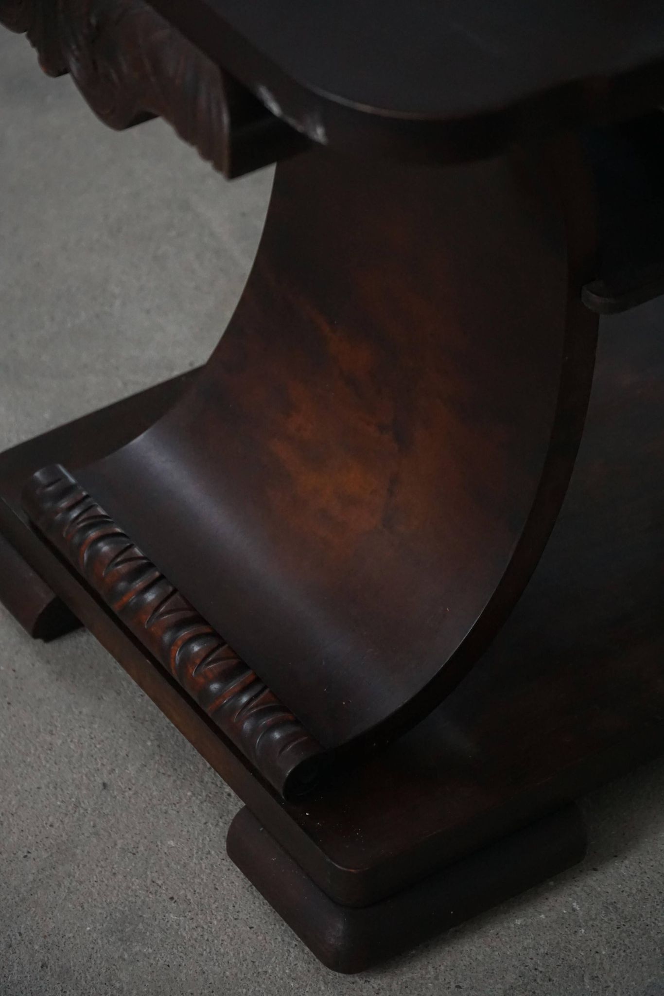 Side table / Low table in Danish Art Deco wood with shelf, 1930s-40s