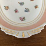 7 dishes Vintage Limoges porcelain pink and gold floral motifs