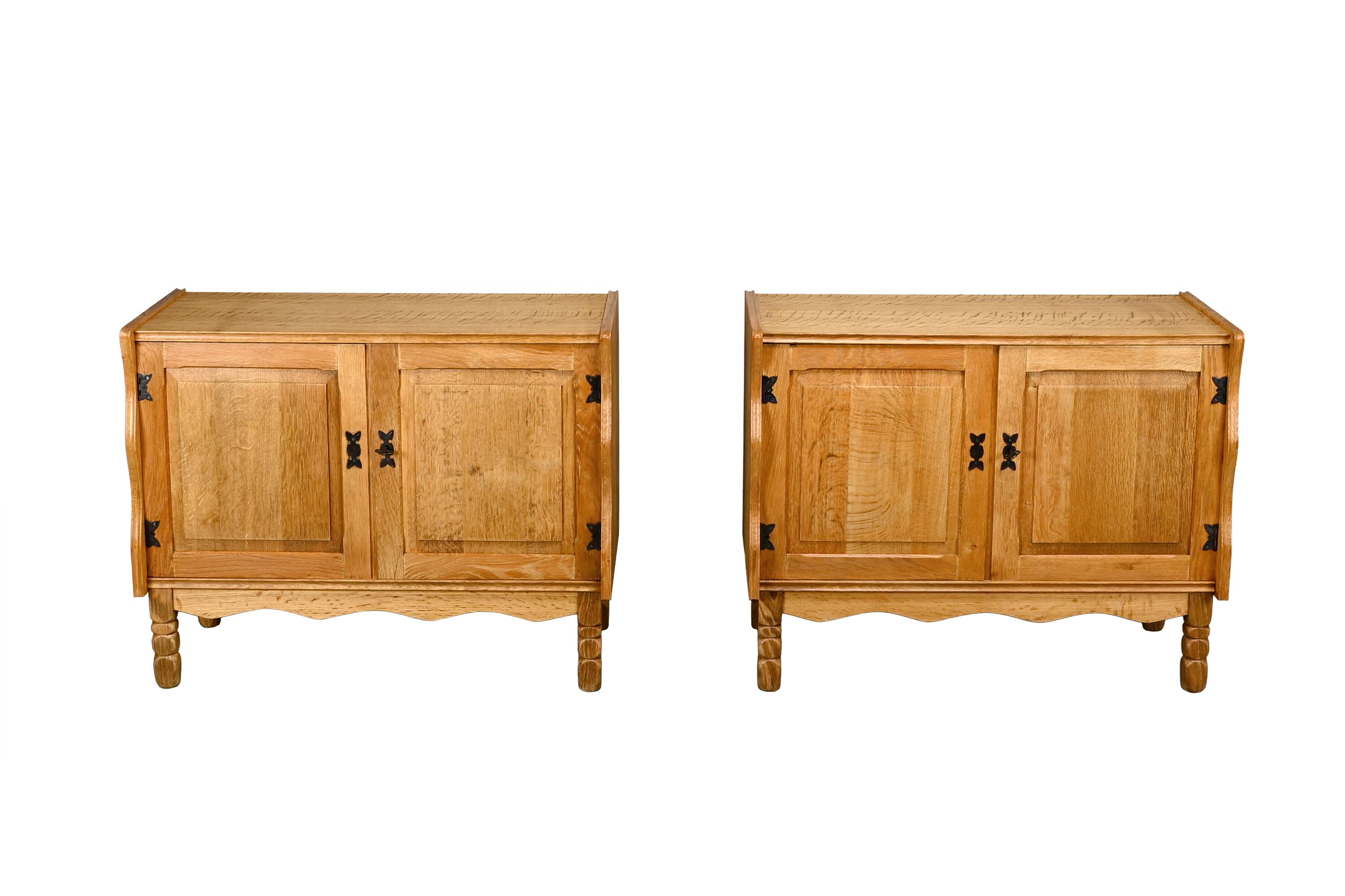 Danish Mid-Century Henning Kjærnulf Oak Bedside Cabinets or Sideboards