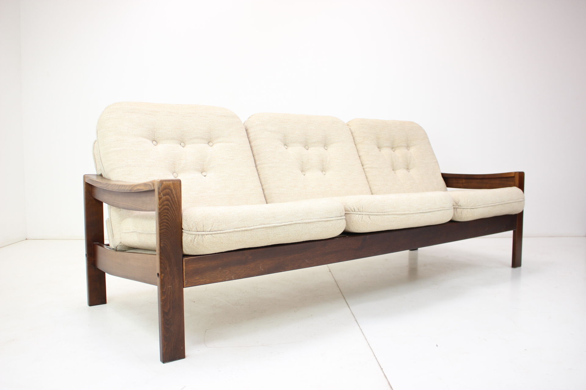 1980s three seater adjustable sofa / leda lux, czechoslovakia