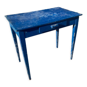 Table en bois peinte - tiroir