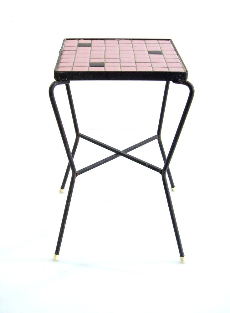 Pink vintage design 1950s Mosaic Side Table