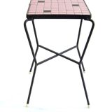 Pink vintage design 1950s Mosaic Side Table
