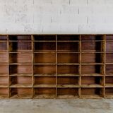 Factory locker cabinet, wood and green