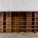 Factory locker cabinet, wood and green
