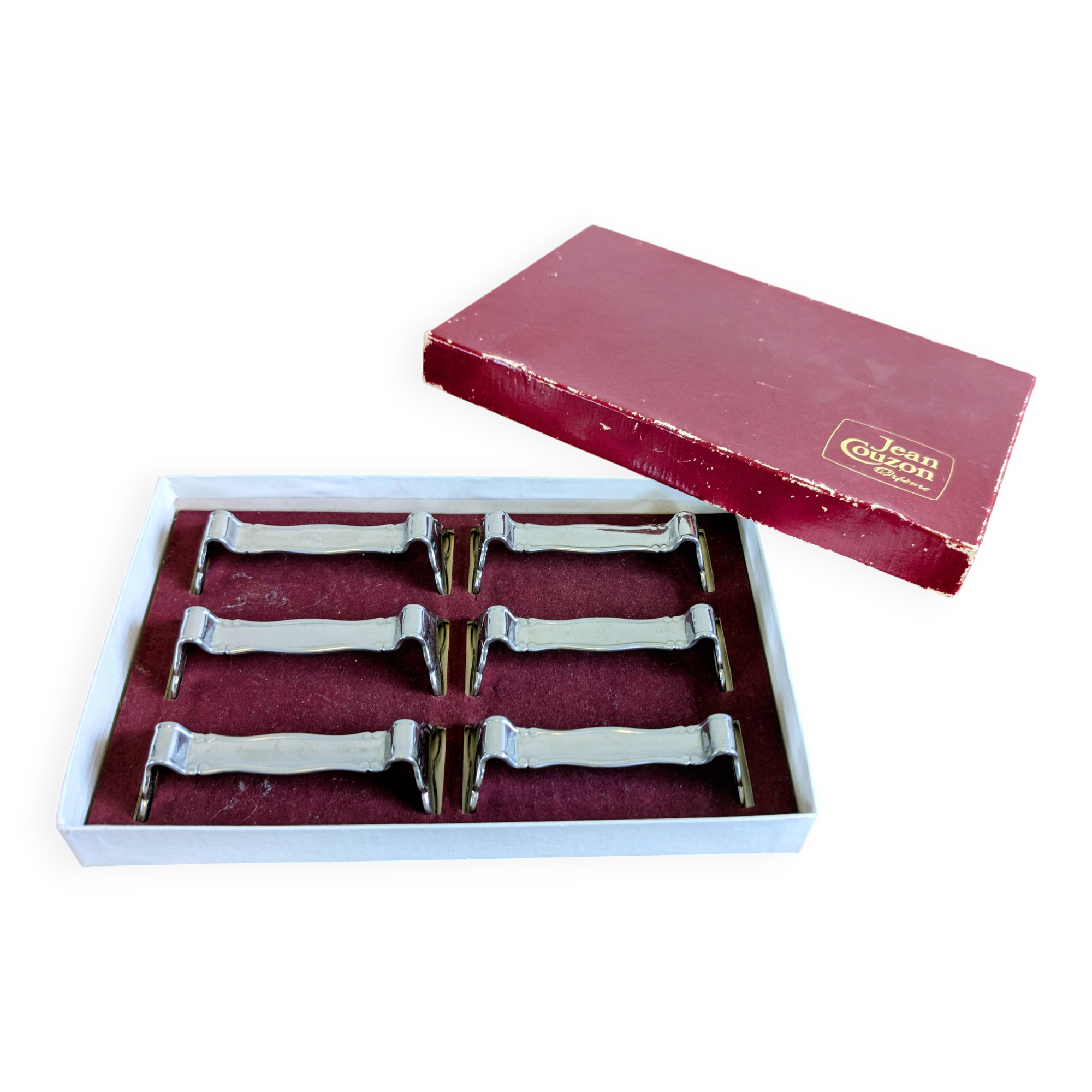 Jean Couzon knife rests – set of 6 – elegant design – vintage silver