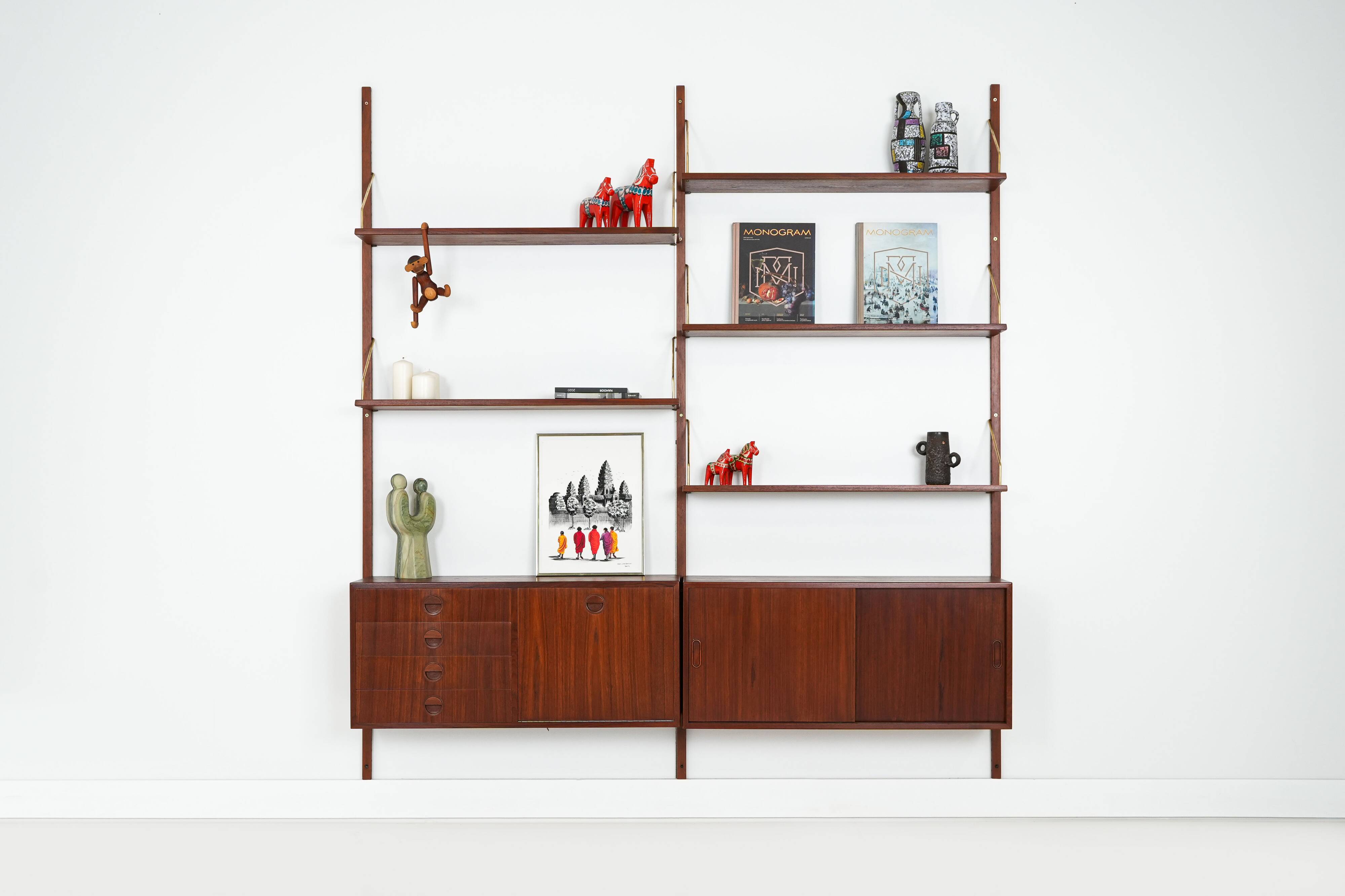 Teak system bookcase, Danish design, 1960s, production: Denmark