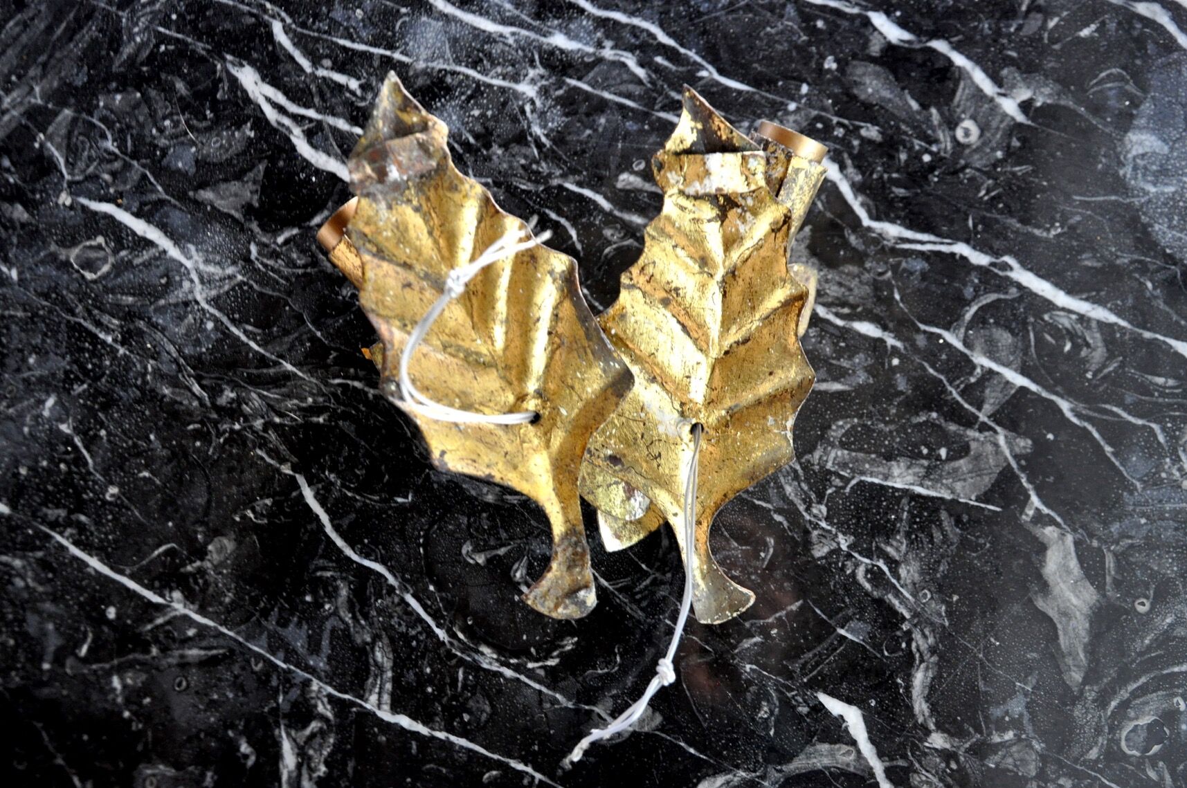 Pair of “leaf” wall lights, Italy, 1970