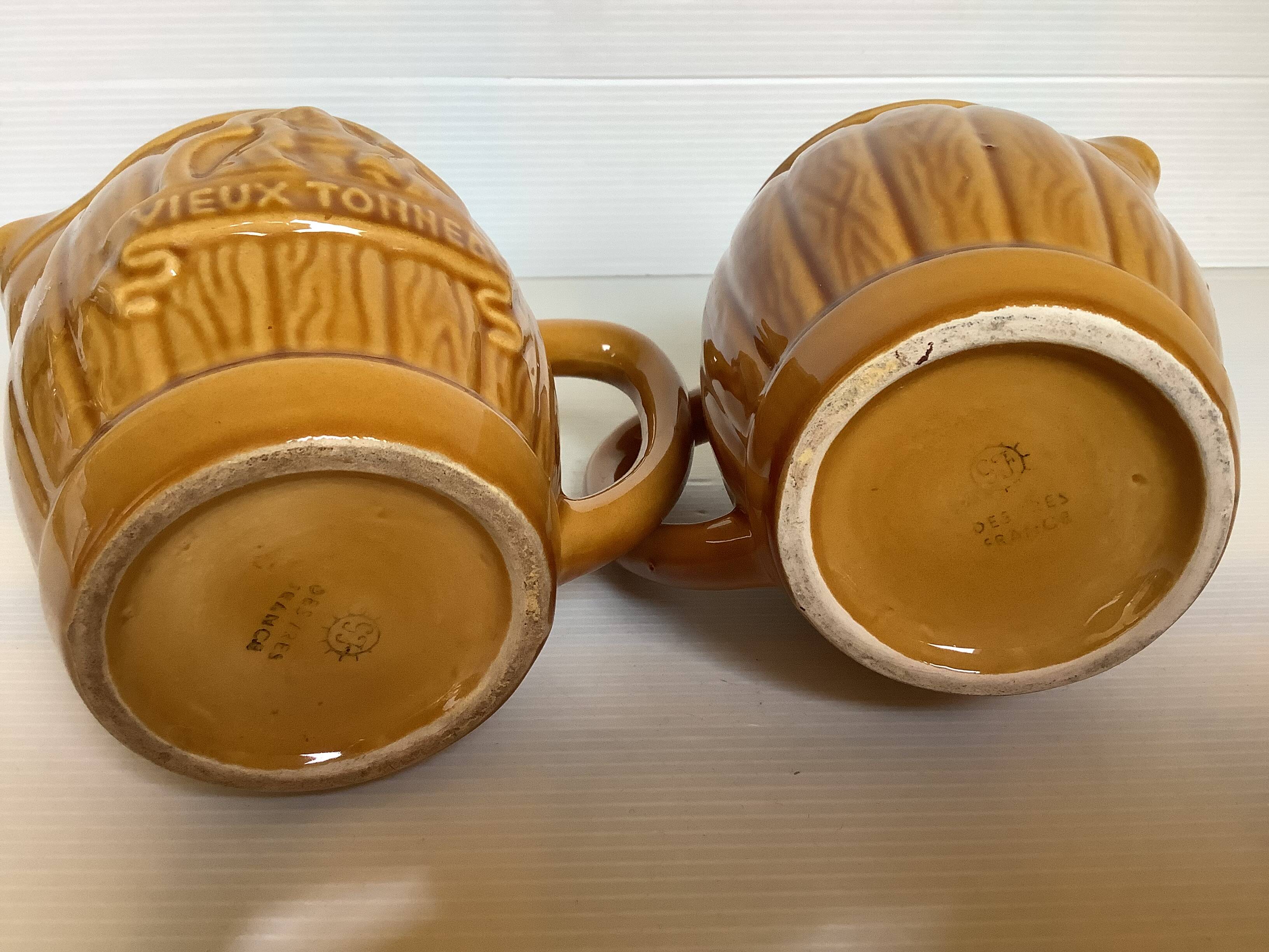 Pair of Desvres pitchers old barrel