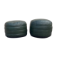 Two poufs or pieces of sofas in leather patchwork
