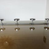 Wall coat rack with 4 hooks in chrome metal 1970