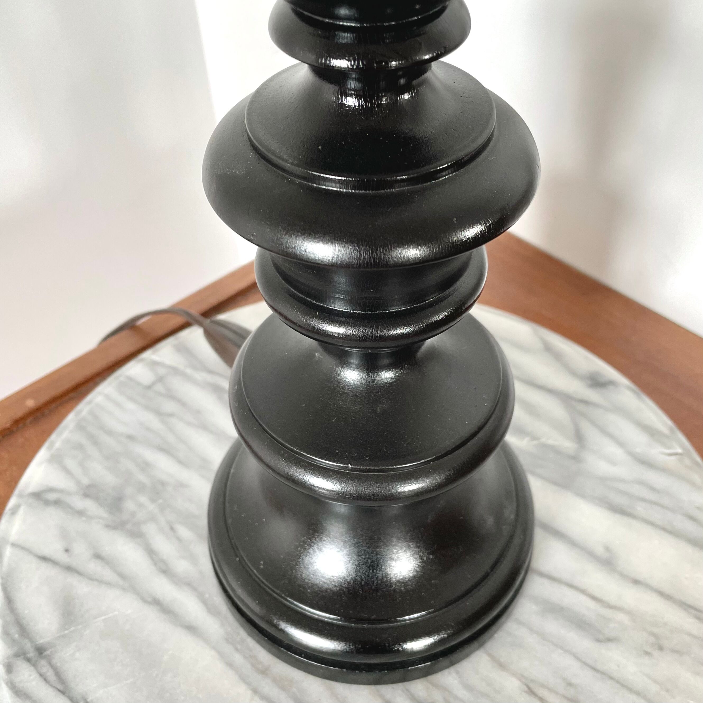 Black vintage wood lamp