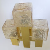 Vintage wall lamp Kalmar Austria, brass glass, 60s