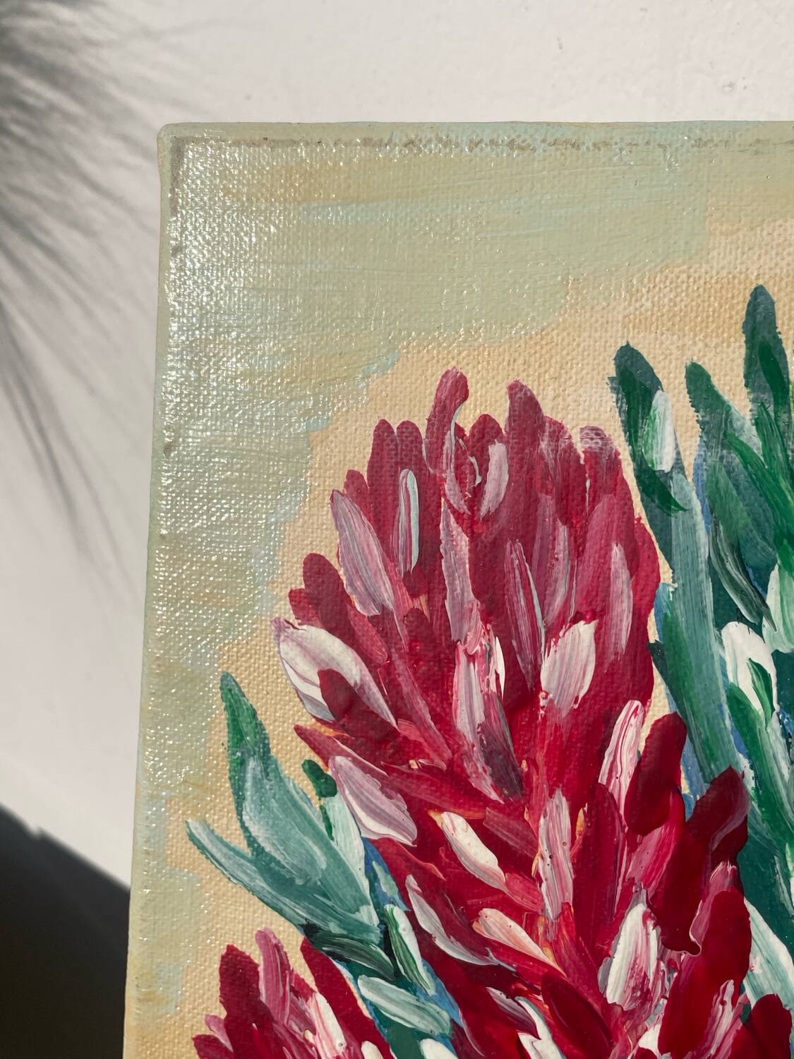 Tableau peinture bouquet de fleurs huile sur toile 