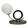 Design lamp black marble brass and opaline