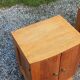 Pair of vintage bedside tables in blond and gilded oak from the 50s