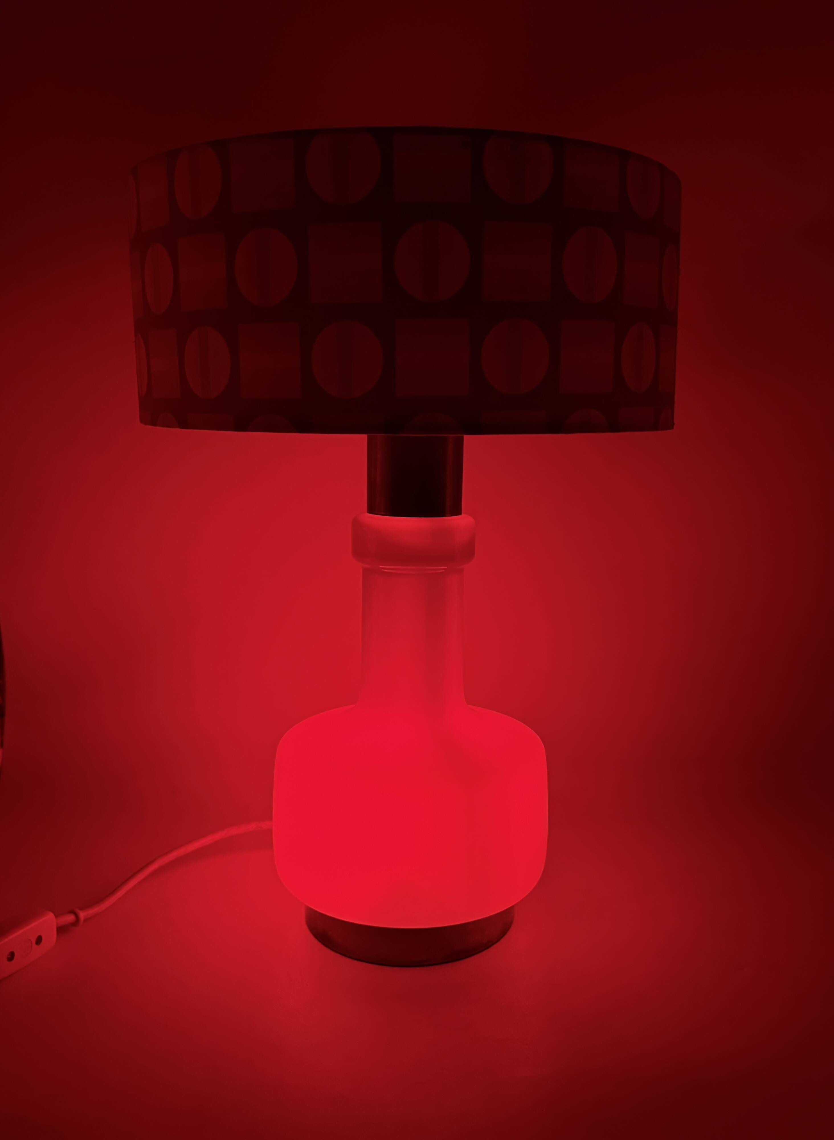 Space Age red glass table lamp, Italy 1960s