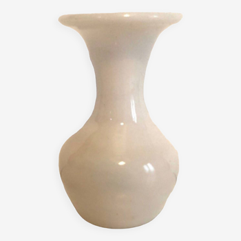 White blown glass vase