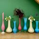 Set of 7 vintage opaline vases/soliflores.