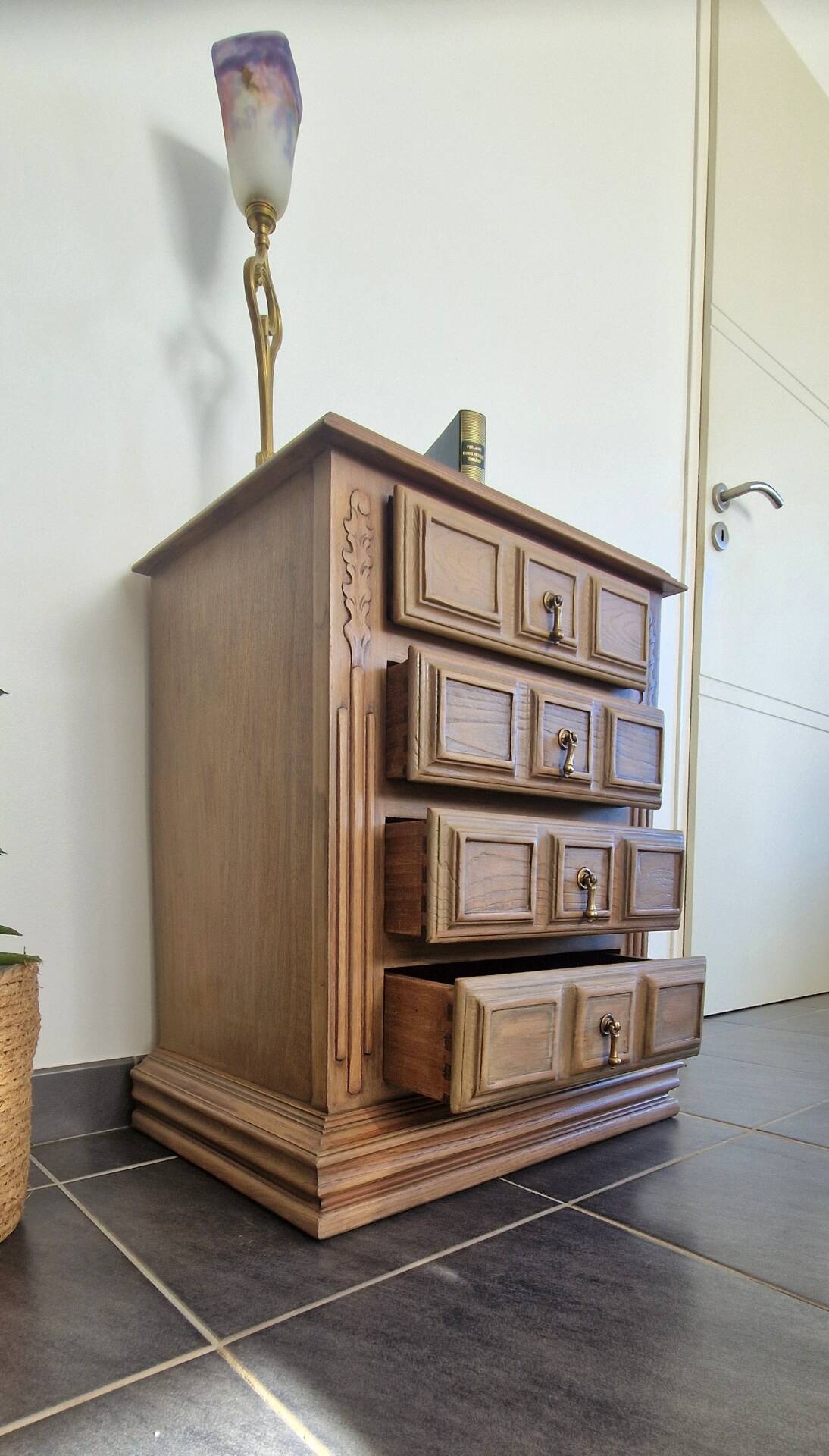 Oak and pine chest of drawers, 1950s.