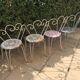 Set of 4 wrought iron garden chairs