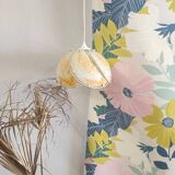 Glass light fixture, yellow and white