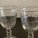 4 verres anciens à pied avec pans coupés
