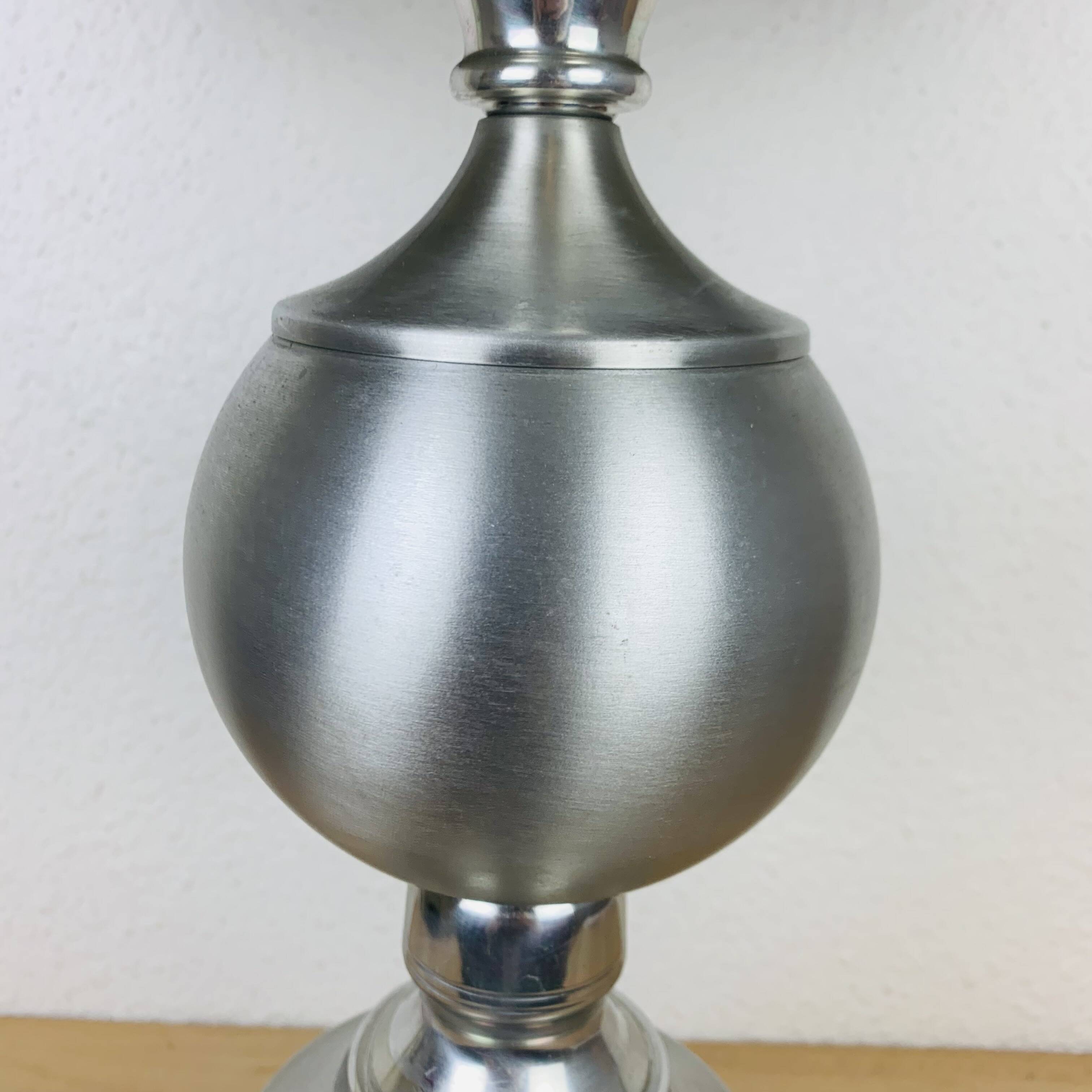 Brushed aluminum lamp from the 70s