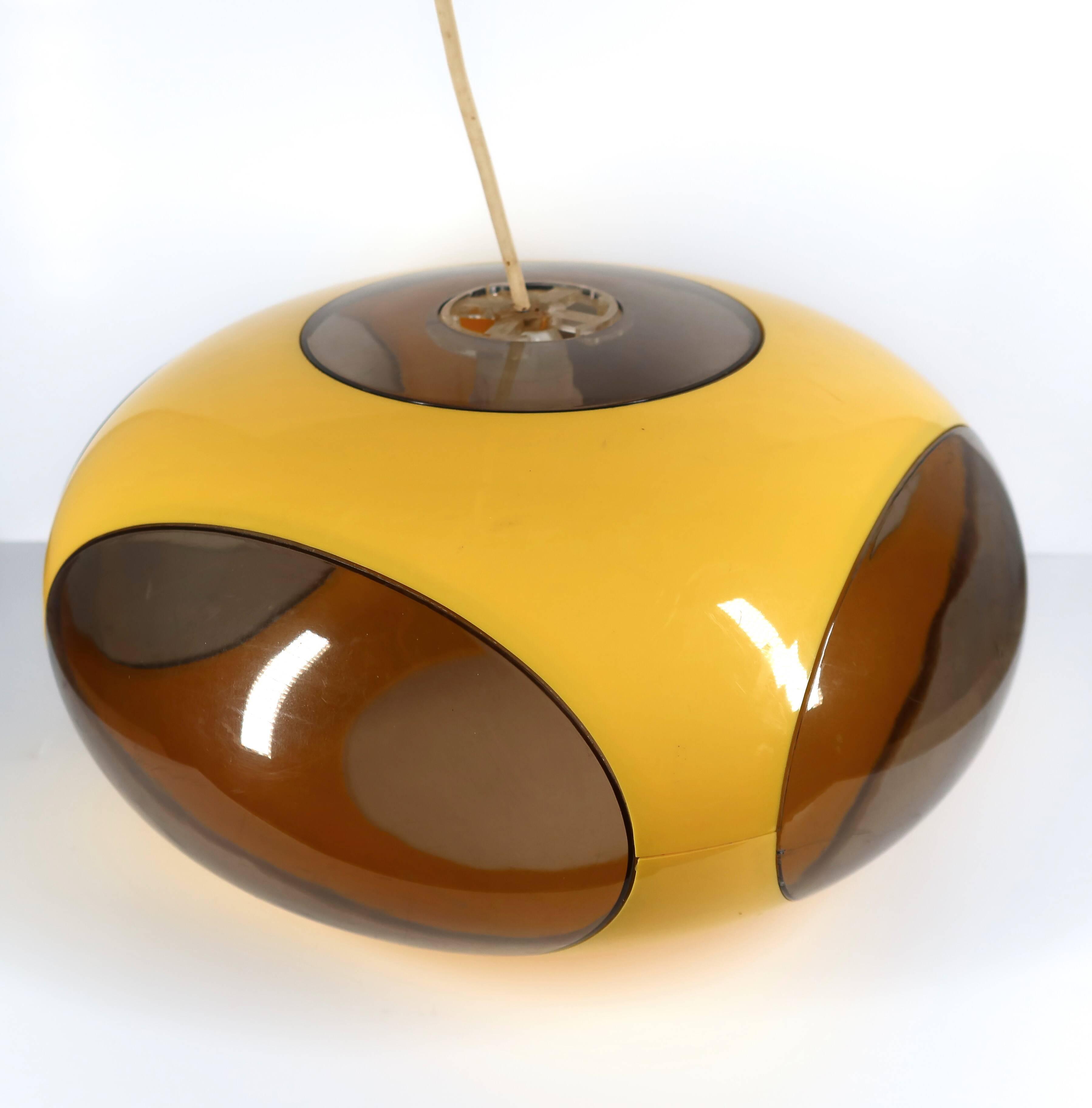 Suspension UFO Space Age yellow by Luigi Colani for Massiv, Belgium, 1970