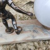 Art deco lamp in footballer marble
