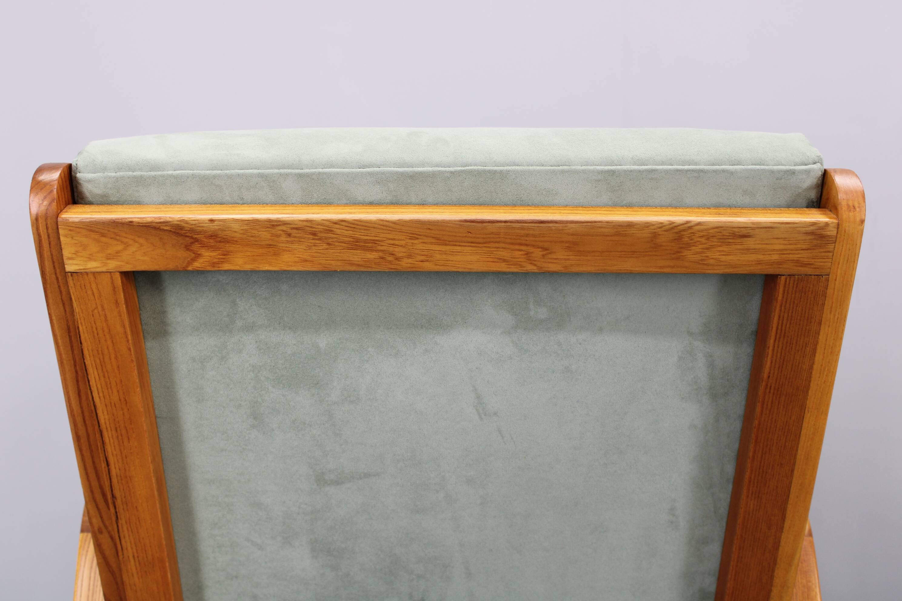 1960s Kozelka and Kropacek Restored Pair of Oak Armchairs, Rare Model