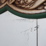 French Art Deco mirror in green carved wood, 1930s