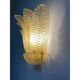 Set of Four Venetian Gold Graniglia “Leaf” Murano Glass Wall Sconcess