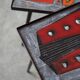 2 nesting varnished ceramic coffee tables - the brothers jean & robert cloutier 1950